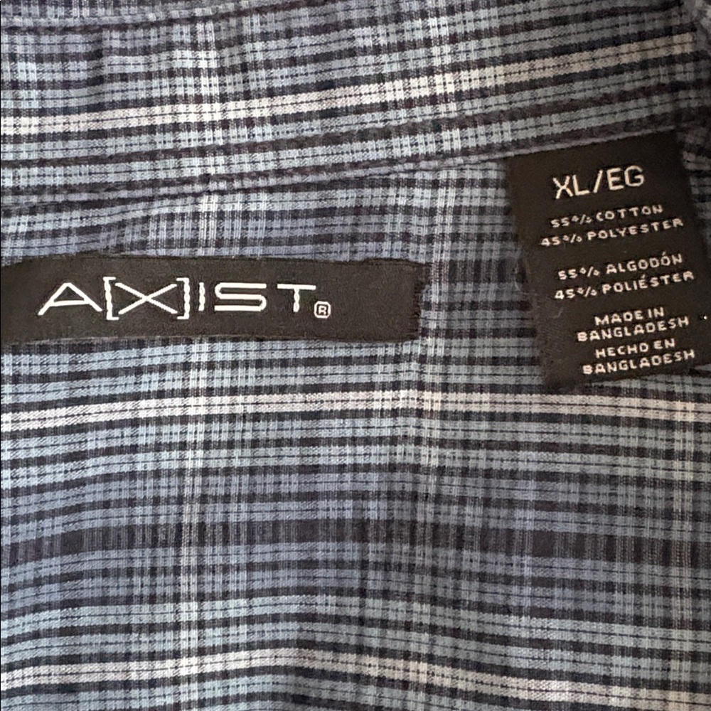 Axist Men's Blue Checkered Button Down Shirt - Picture 4 of 4